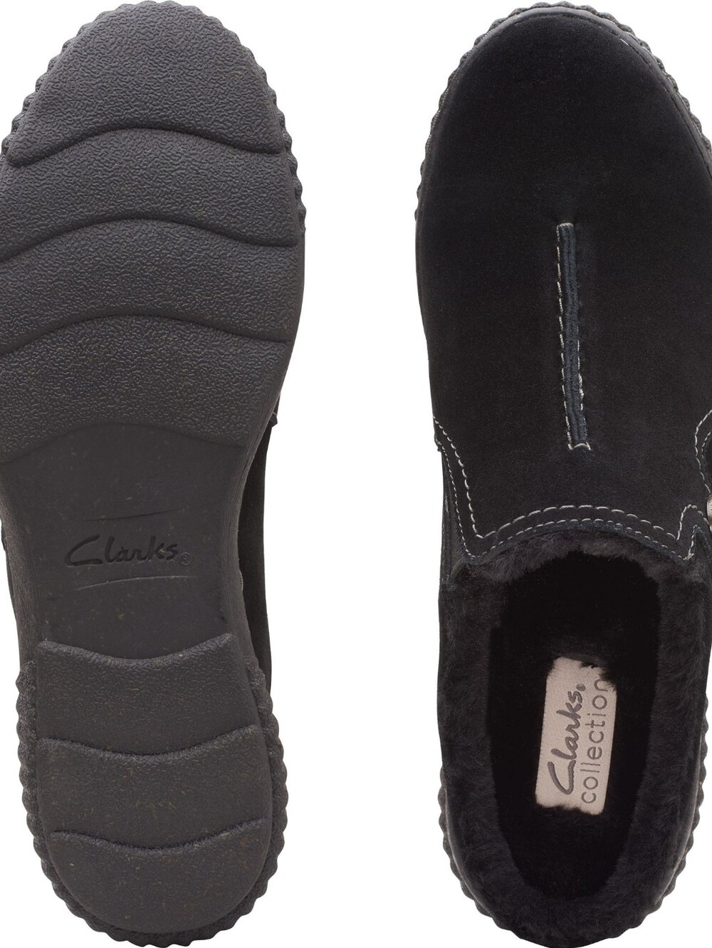 Clarks Caroline Step black suede mules Comfort Chunky Knit